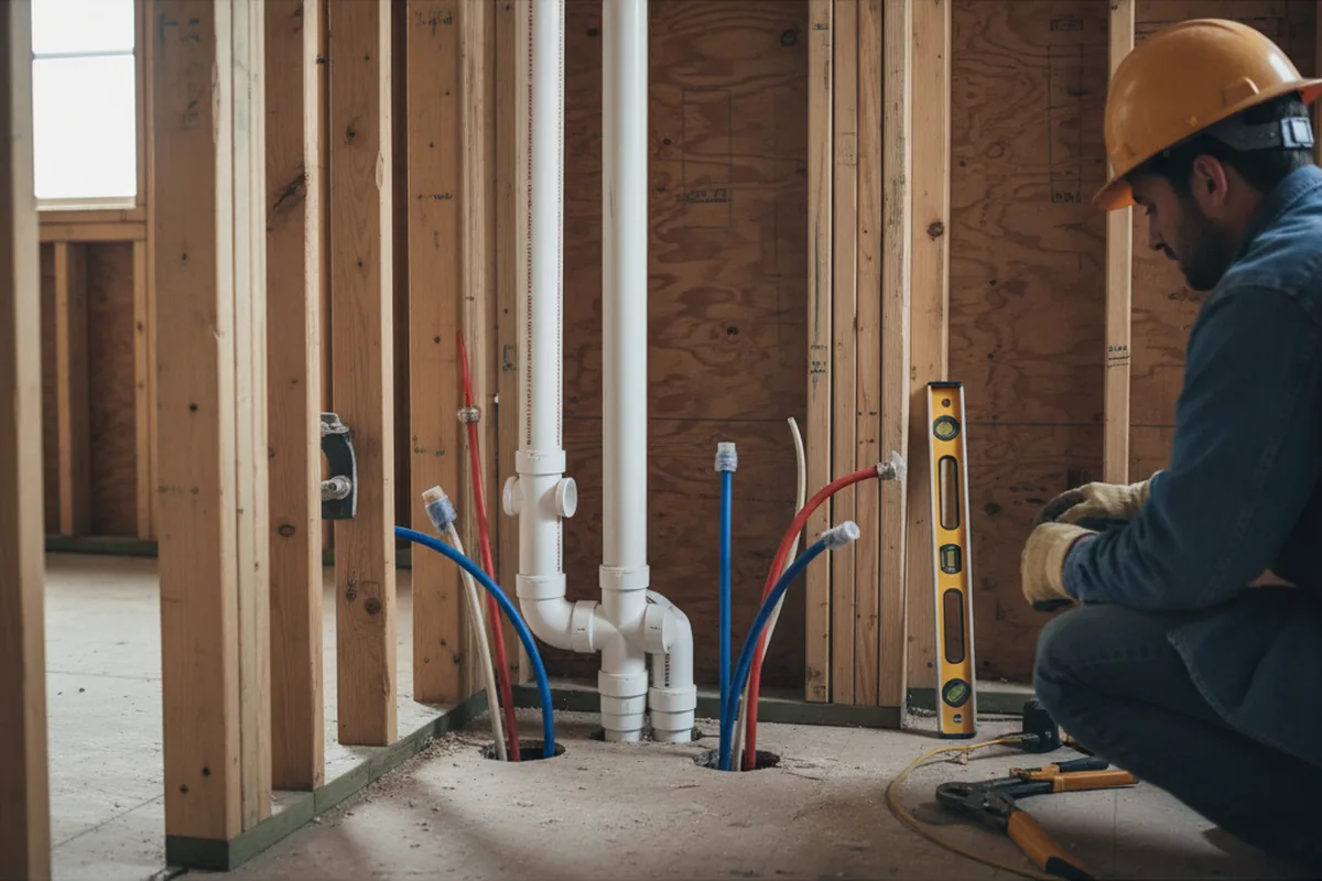 Drain and supply rough-in during Toilet Repair and Installation in East Berlin